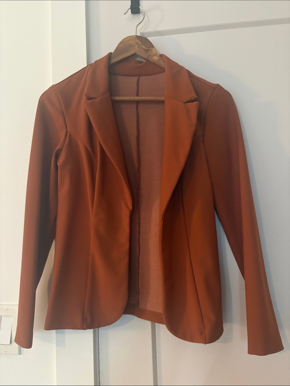 Rust Open-Front Blazer Jacket - Women's